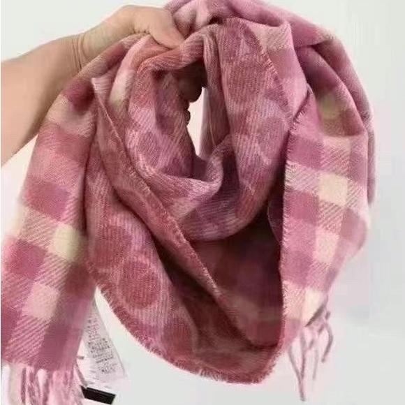 Coach wool scarf NWT pink - Picture 1 of 5